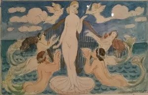 La Nascita di Venere di Gerda Wegener, acquerello del 1908