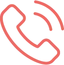 Icona rossa di una cornetta telefonica
