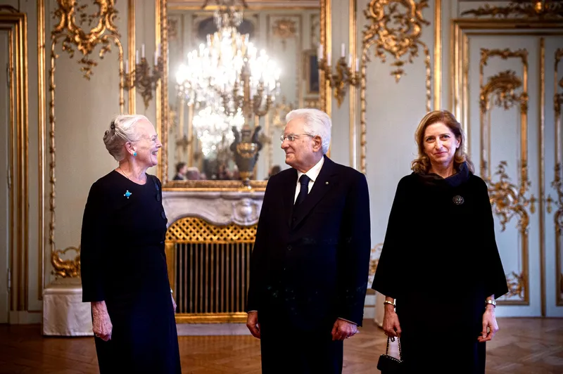 La regina Margrethe II e Sergio Mattarella al Palazzo di Christian VII, Amalienborg