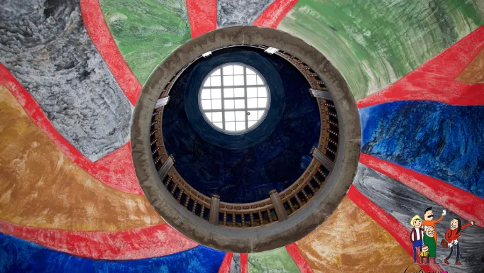 Cupola affrescata da Per Kirkeby con colori a strati geologici, Museo Geologico di Copenaghen